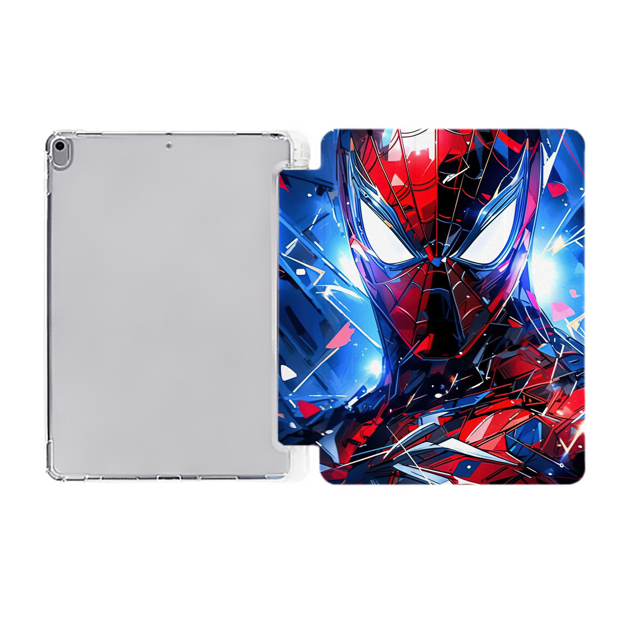 （画像用） Spider Man スパイダーマン IPad ケース ペン収納付き 三つ折りスタンド PUレザー×シリコン 対応機種9.5/10.5/10.9インチ